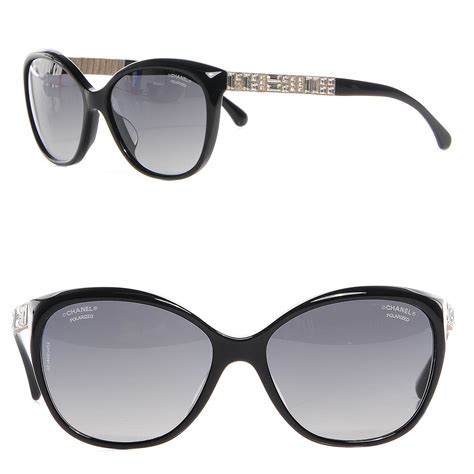 new 5309b bijou black swarovski polarized cat eye sunglasses|CHANEL Crystal Baguette Polarized Cat Eye Sunglasses 5309.